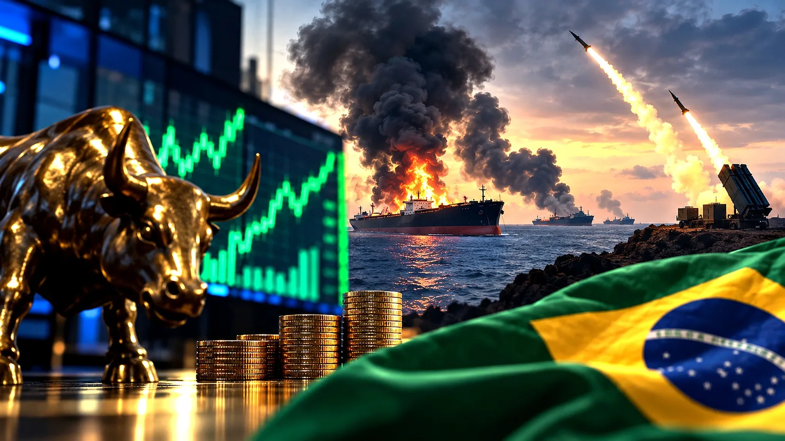 Ibovespa sobe 1,20% apesar da alta do petróleo em meio à tensão externa